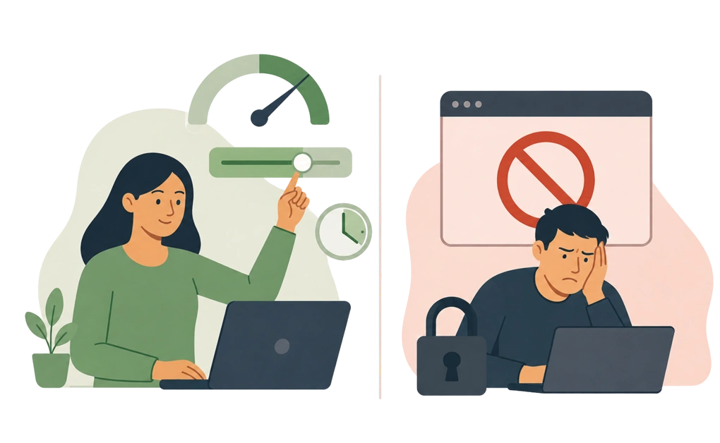 Why Gentle Blocking Lasts Longer Than All-or-Nothing