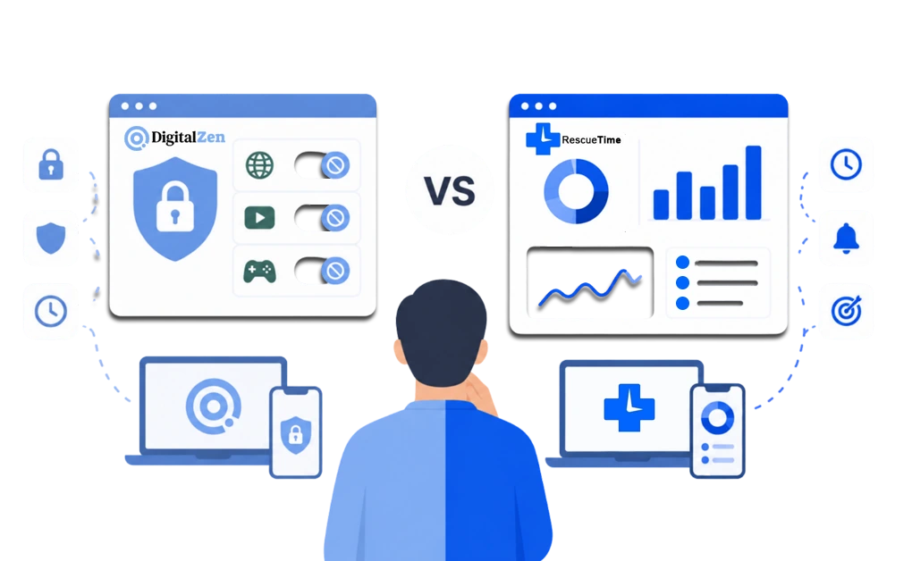 DigitalZen vs RescueTime: Focus Blocking or Tracking